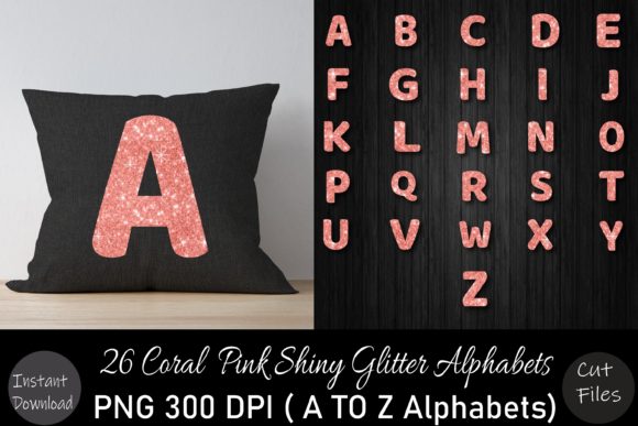 Coral Pink Glitter a to Z Alphabets Set: A Versatile Tool for Creative Projects