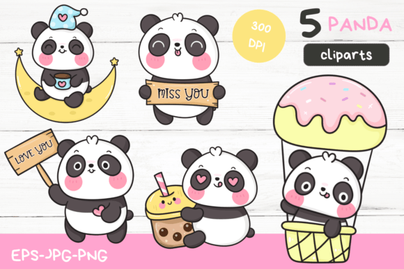 Cute Panda Kawaii Clipart Baby Animal: A Versatile Digital Asset for Creative Projects