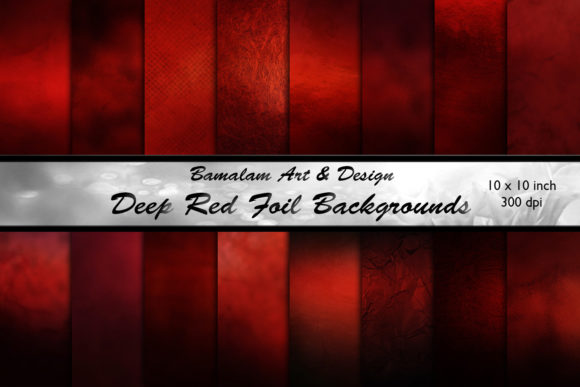 Deep Red Foil Textures: Elevating Craft and Design with 16 Metallic Foils