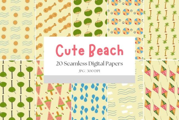 Digital Paper Pack CUTE BEACH: A Versatile Resource for Creative Projects