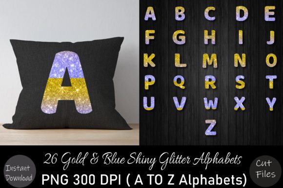 Gold Blue Glitter a to Z Alphabets Set: A Versatile Tool for Creative Projects