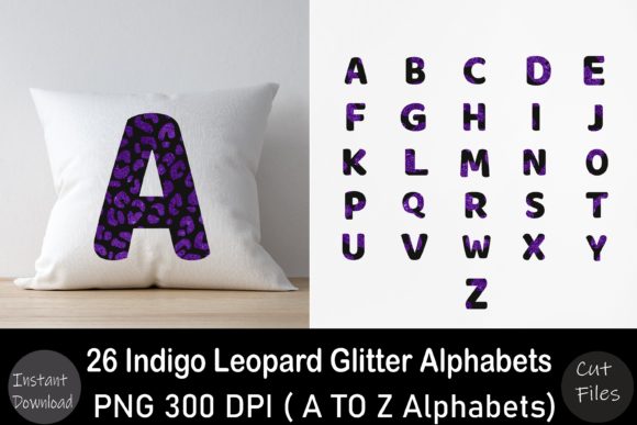 Indigo Leopard Glitter A to Z Alphabet: A Versatile Tool for Creative Projects