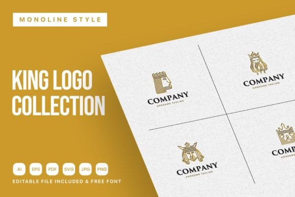 King Head Monoline Logo: A Versatile and Professional Design Solution