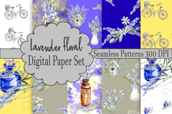 Lavender Floral Seamless Patterns