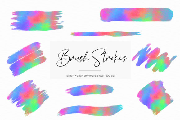 Rainbow Brush Strokes: A Versatile Clipart Set for Creative Projects