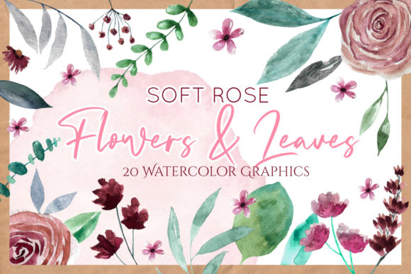 Soft Rose - Watercolor Florals Leaves: A Versatile Asset for Creative Projects
