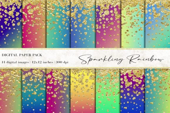 Sparkling Rainbow Digital Papers