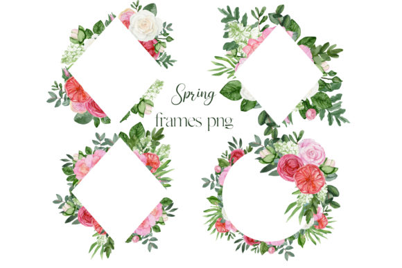 Spring Flower Frame Watercolor Png