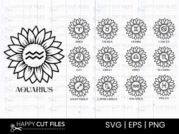 Sunflower Zodiac Signs SVG Astrology PNG: A Versatile Digital Asset for Creative Projects