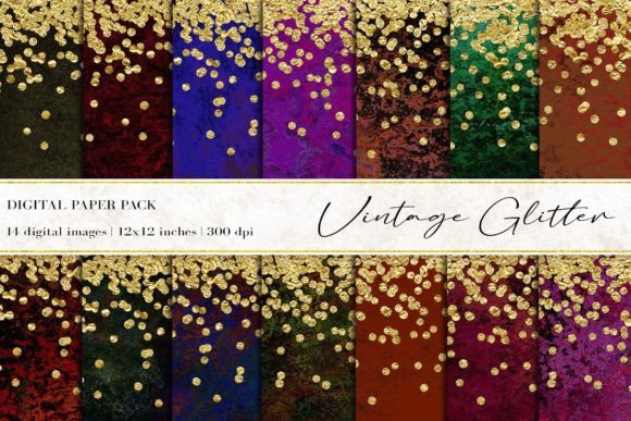 Vintage Glitter Digital Papers: A Timeless Addition to Your Creative Projects