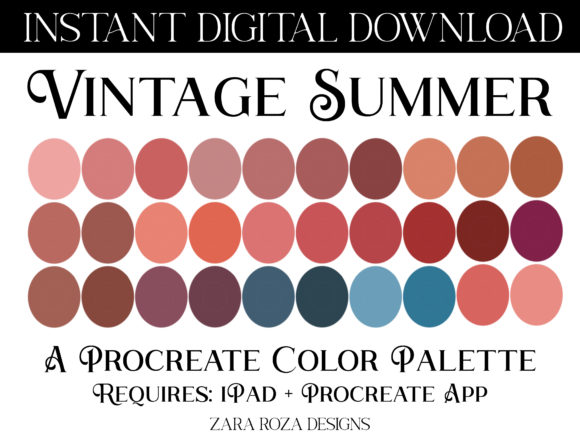 Vintage Summer Procreate Color Palette