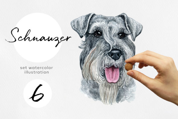 Watercolor Schnauzer Dogs Illustration: A Versatile Creative Asset for Designers and Creators